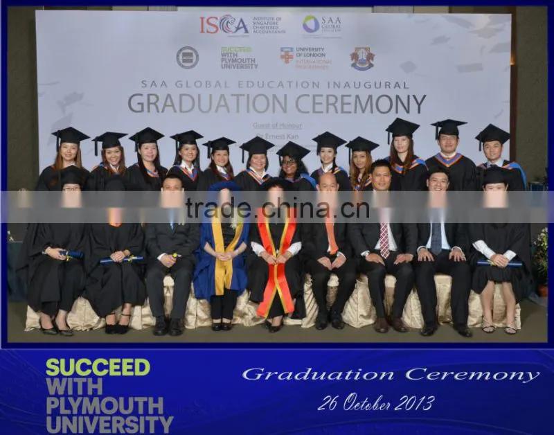 Customized shiny graduation gown from Shanghai Shoujia