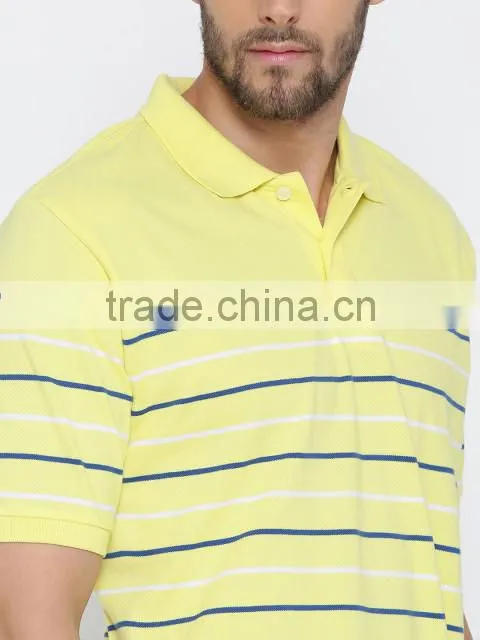 2017 Guangzhou Shandao Garment OEM Customized 180g 100% Cotton Men Striped Short Sleeve Polo Shirt