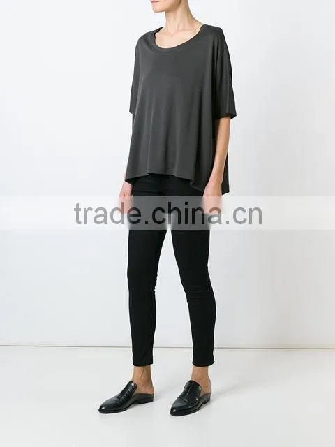 Custom Women Short Sleeve O Neck Oversized T-Shirts for printing,Oem Summer Clothes Black Loose T-Shirts for Women