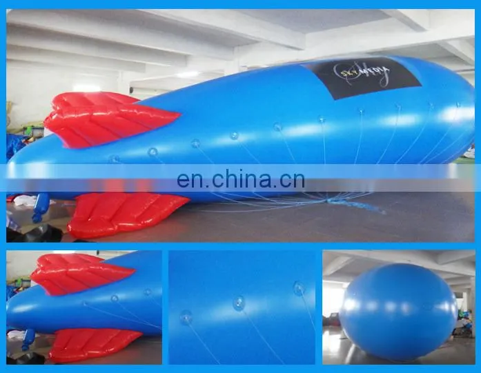 Blue colour advertising helium balloon, flying giant commercial balloon for event