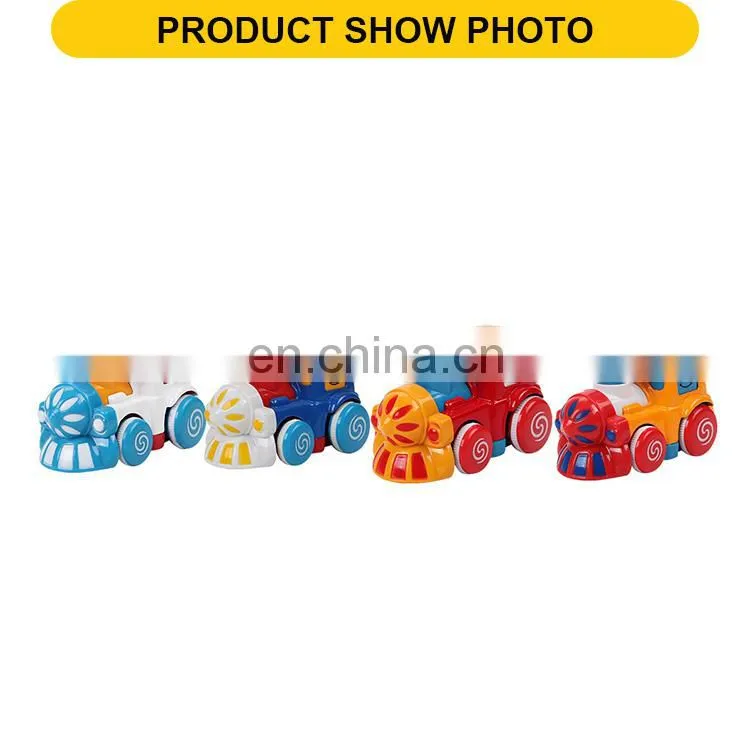 Mini friction diecast cartoon train kids toys mental vehicle