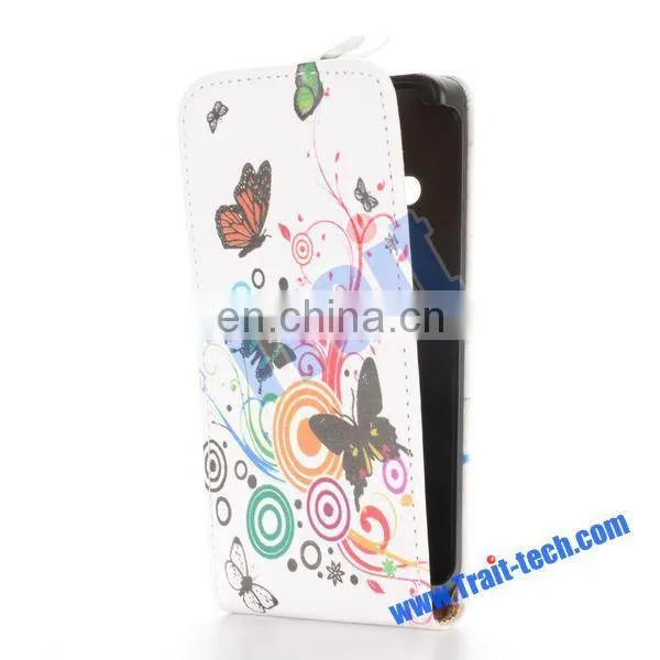 Whole Sale Magnetic Vertical PC+PU Leather Flip Case for HTC One M8 Mini