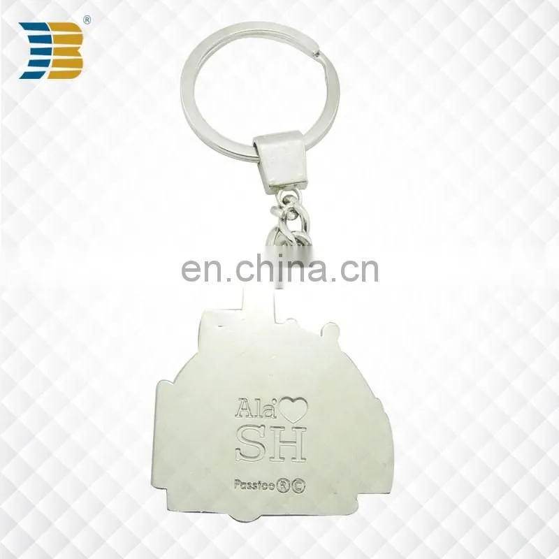 3D Shanghai landmark building custom made metal keychain