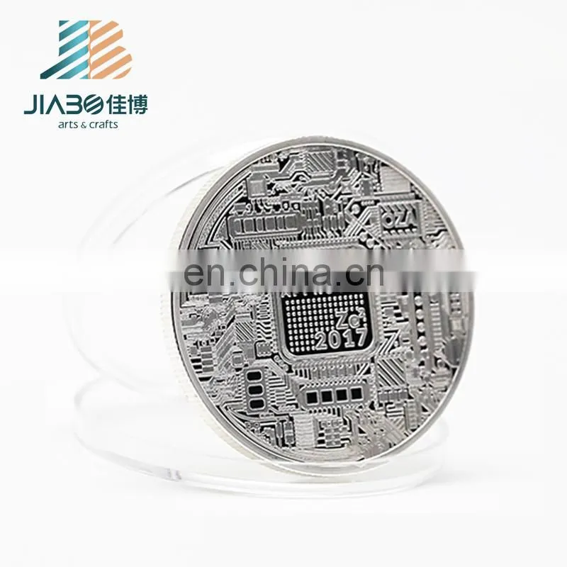 Custom design gold silver copper plating metal challenge coin Bitcoin promotion coin