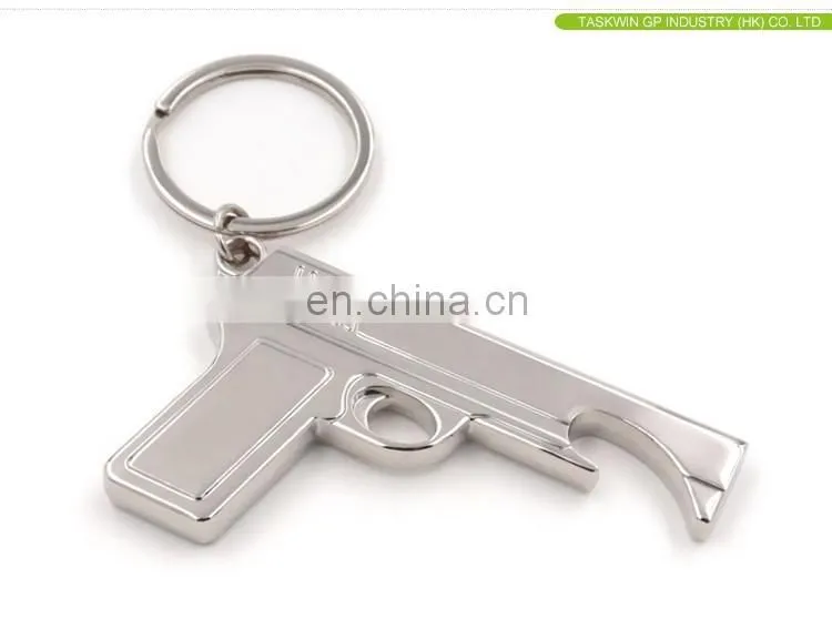 popular wholesale Custom gun shaped metal keychain for man