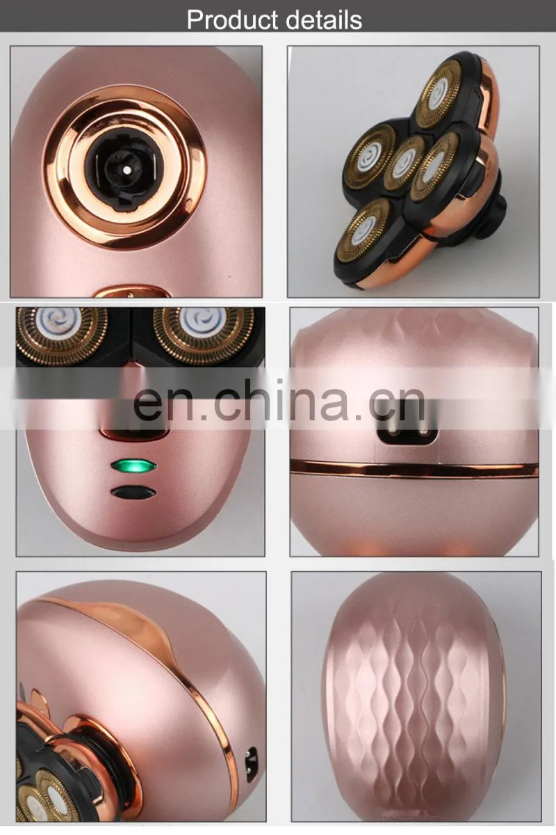 2020 New Model Waterproof Rotary Razor Beard Clipper Hair Trimmer Face 5 Headed Electric Shaver Razor Rechargeable Male Usb OEM