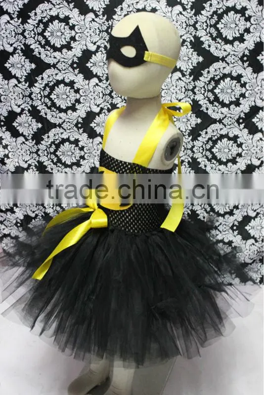 Hotsale baby kids girl party dress pumpkin black halloween dress
