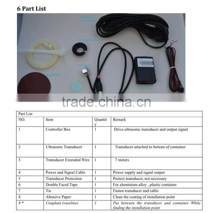 F500 ultrasonic diesel level sensor water level monitor no drilling hole long distance measurement with high resolution