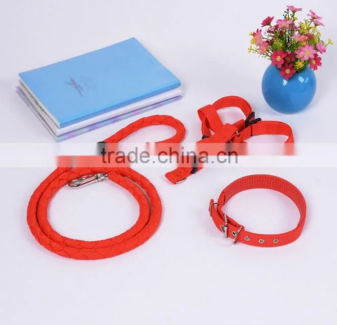 hot sale 2016 pet dog collars &leashes and harrness three pieces together
