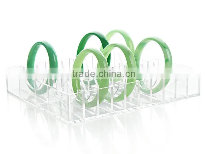 Clear Acrylic 20 Slots Bracelet Display Tray Jewelry Display Case Bangle Bracelet Storage Organizer