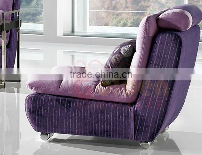 Fabric Sofa Modern Living Room Design Purple Furniture