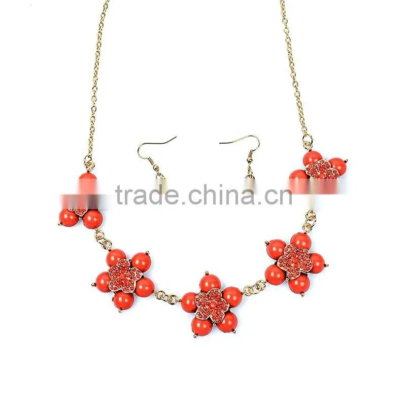 Fllower Necklace Female Colour Crystal Latest Design Beaded Necklace