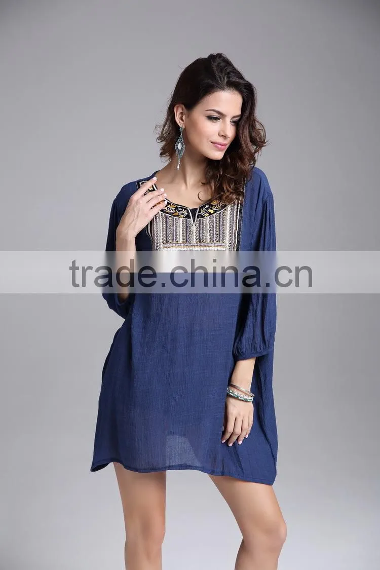 Ladies Large Size Neckline Beaded / Embroidered Blouse for Women