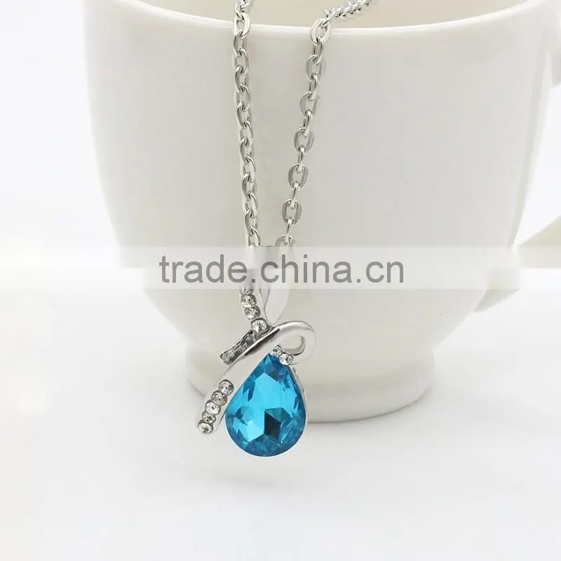 Angel tears girls jewelry wholesale crystal drop necklace