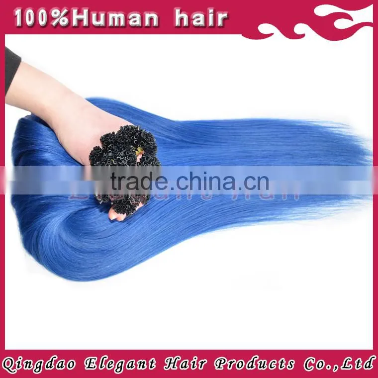 Double drawn white blonde remy Indian human hair extension nail keratin hair