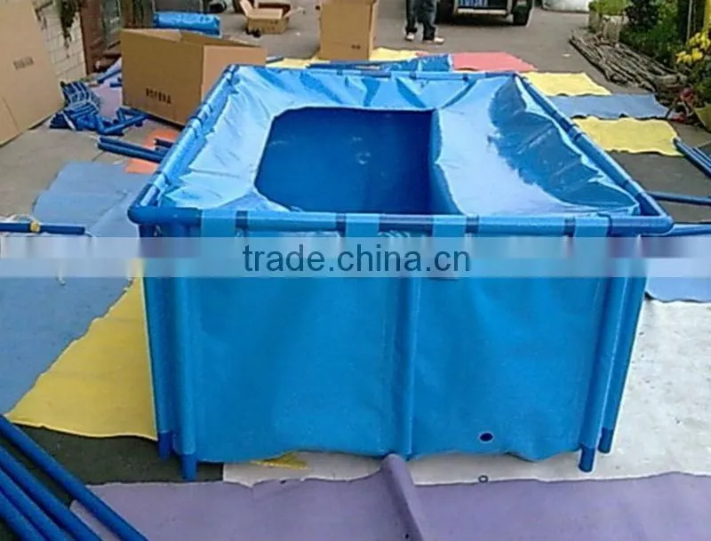 Tarpaulin Waterproof Flexible fish ponds , folding fish tanks