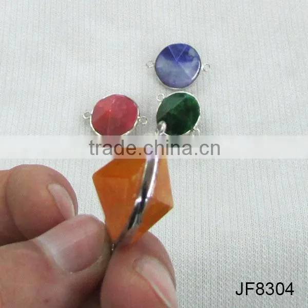 JFG0504 Wholesale crystal gemstone bezel square connectors