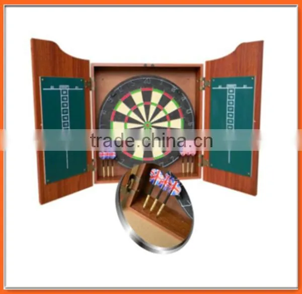wooden darts cabinet with dart score board