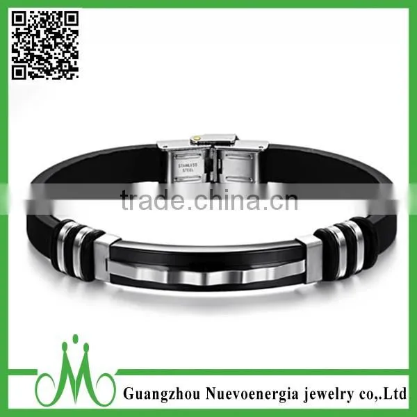 Hot sale clear silicone bracelets with stainless steel clasp