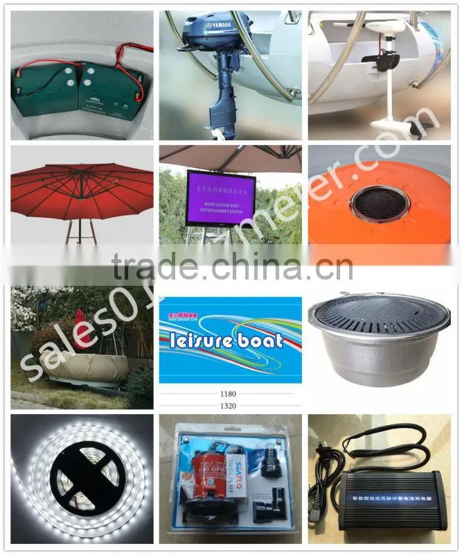 Leisure electric dinghy with bbq