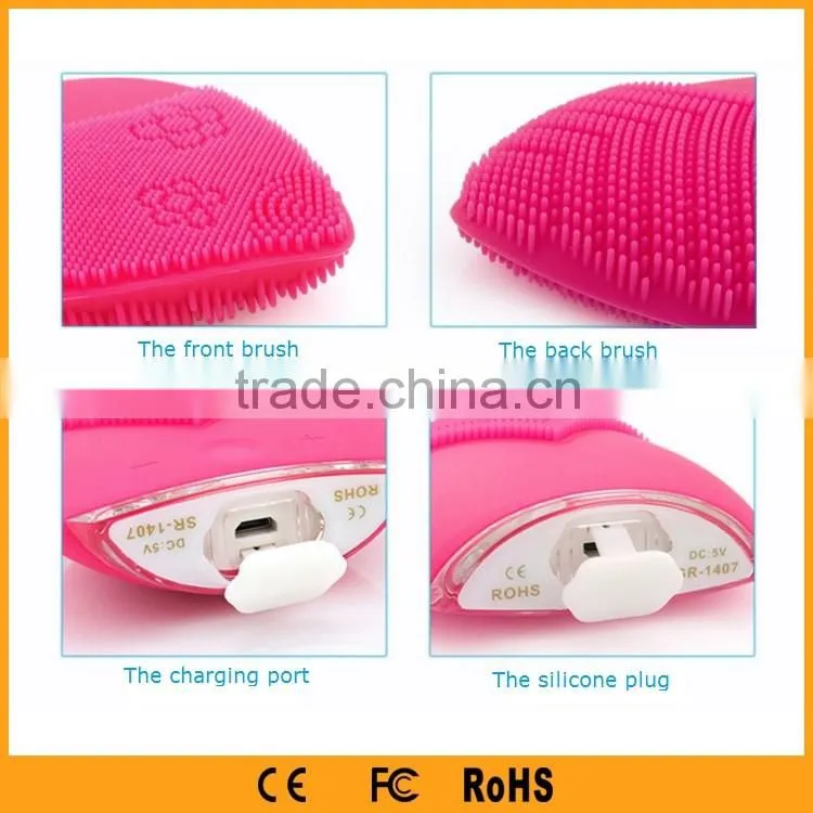 2015 Hot Deep Cleansing Silicone Electric Face Pack Brush