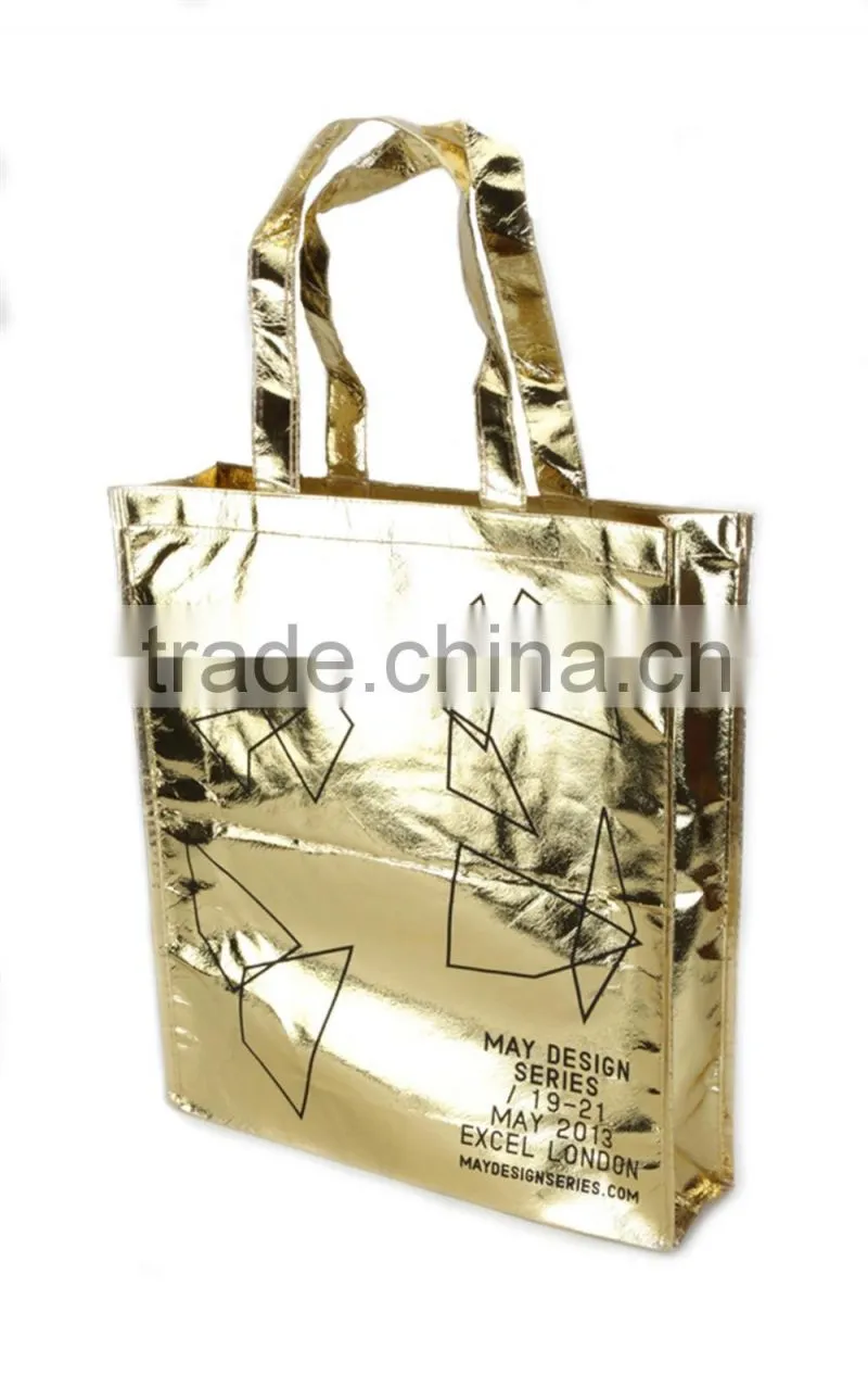 Gold Metallic Non-Woven Reusable Bags