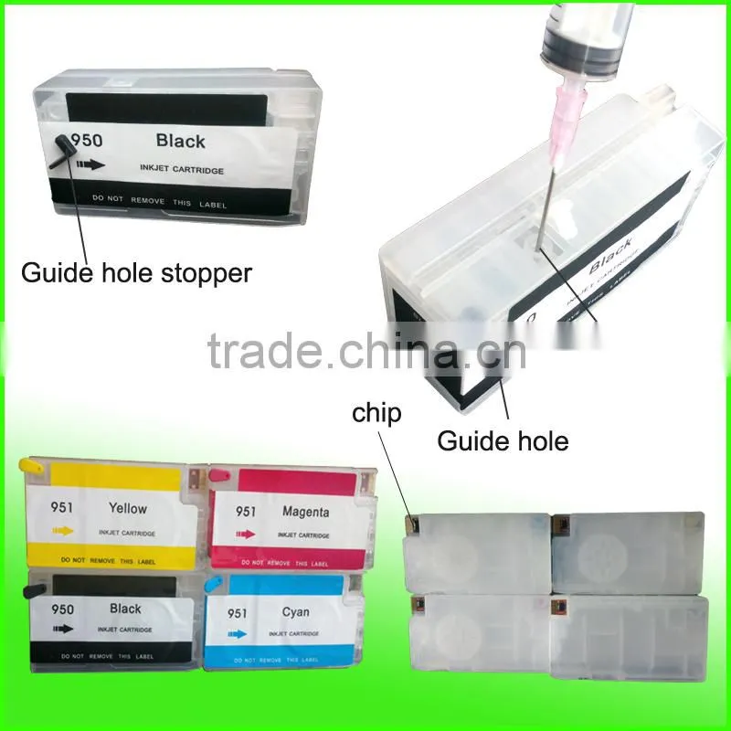 empty refillable ink cartirdge for hp 932 933 for HP7510 7512 printer with neweste chip with ink bag