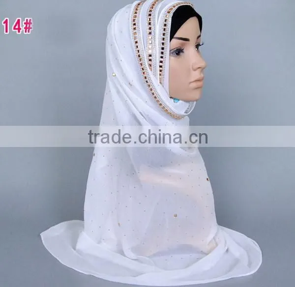 Fashion scarf scarf muslim scarf with crystal