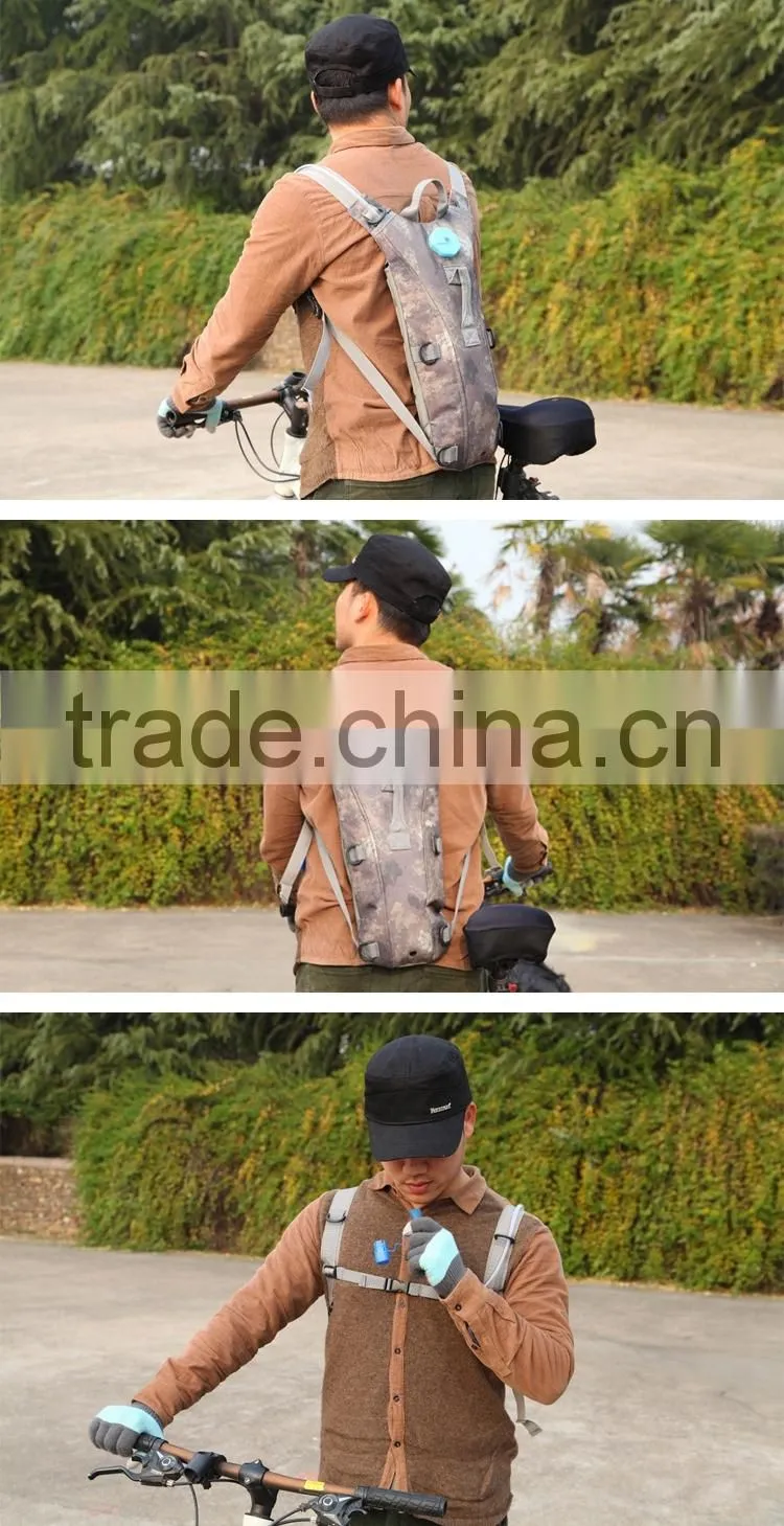 Camouflage sport riding bicycle cycling water hydration backpack with bladder bag