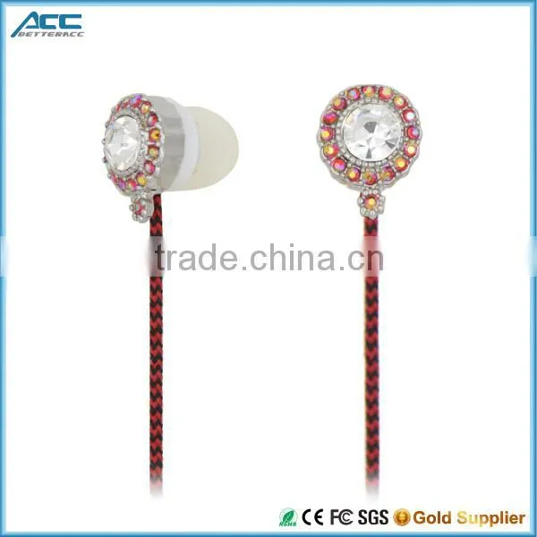 Best stylish Novelty Earbuds Diamond Bling Earphone For Upscale Market