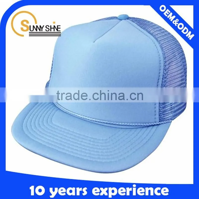Customize Flat Brim Square High Quality Blank Mesh Trucker Caps