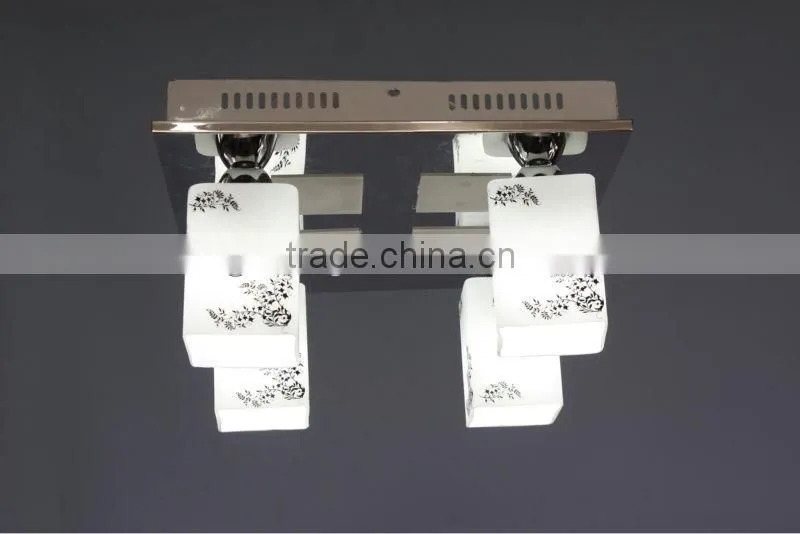 led+blubs pattern square glass ceiling lamp