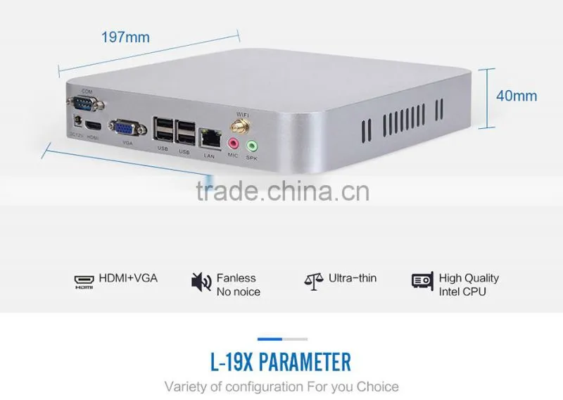 Wholesale L19X E350 8G RAM 1TB HDD Mini PC Computer Personal Computer Barebone Mini PC With abs plastic case