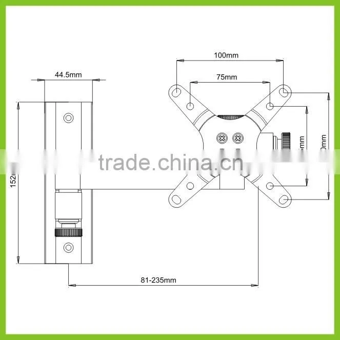LCD105 Single Arm Aluminum LCD/LED VESA TV Wall Mount