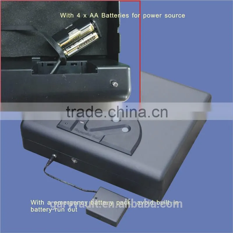 Wholesale- MS550 Micro Vault Biometric Fingerprint Car Handgun Pistol A4 Office document Security Storage Portabe Steel Safe Box
