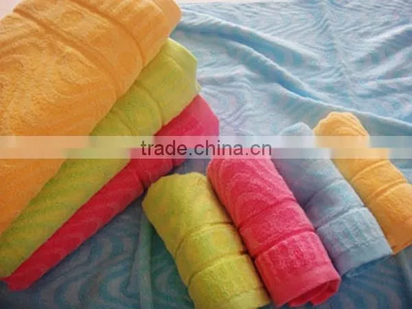 cheap soft water absorption cotton bowknot jacquard cut pile face towels with embriodery