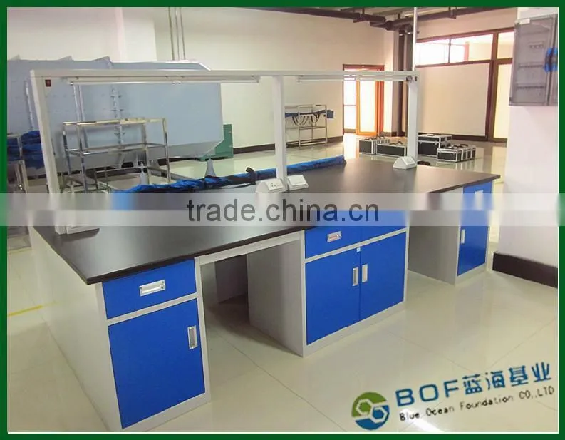 Surface painting by epoxy resin powder, galvanized steel lab bench