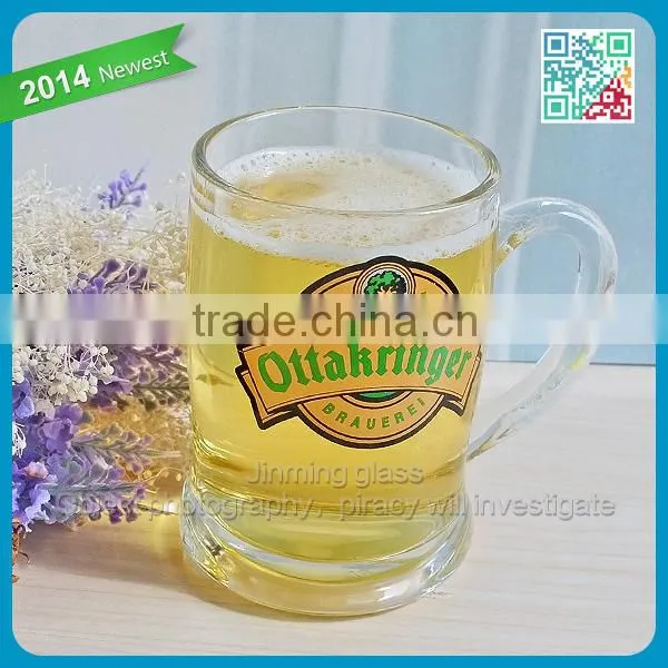 Ottakringer Drum Shape Glass Beer Mug Polished Heavy Tumbler