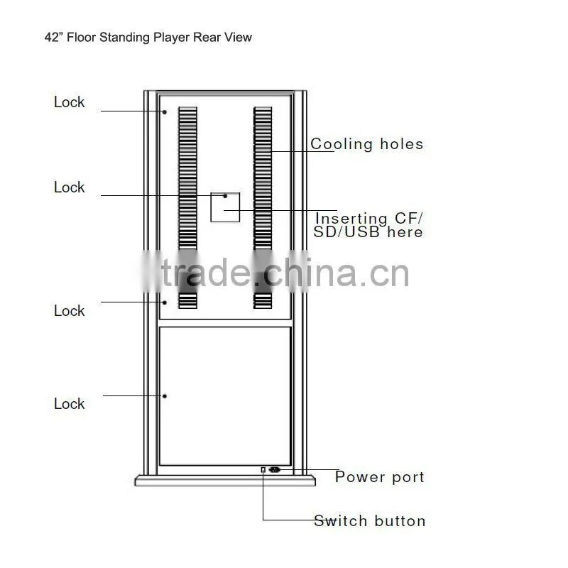 flintstone 42 inch floor digital signs, shopping mall advertising lcd screen, floor standing digital signage display
