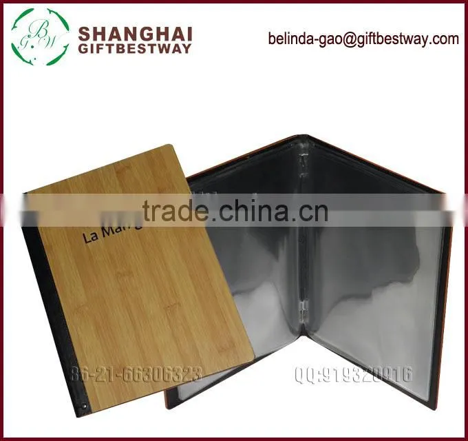 New style restaurant wooden menu cover