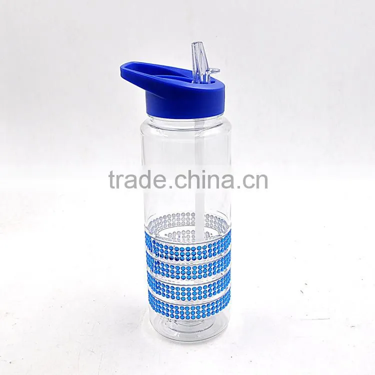 600ML 800ML Custom Brand Plastic Drink Bottle with Straw