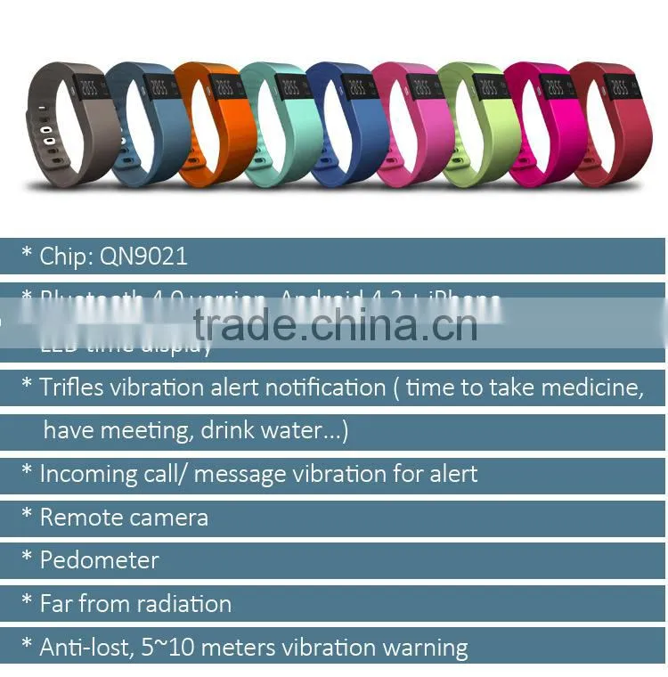 New arrival OLED display backlight silicone smart bracelet pedometer, waterproof bluetooth 4.0 sleep mornitoring wristband