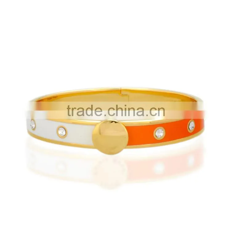 Fashion bamboo crystal gold bangles designs