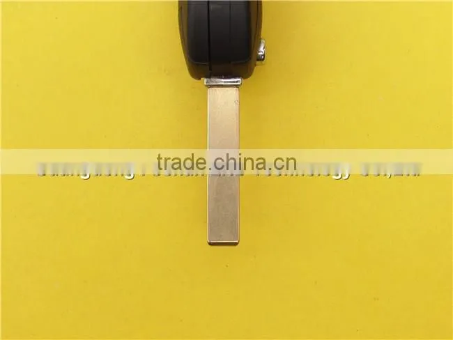 Peugeot car key 3 button flip remote replacement key shell with groove blade