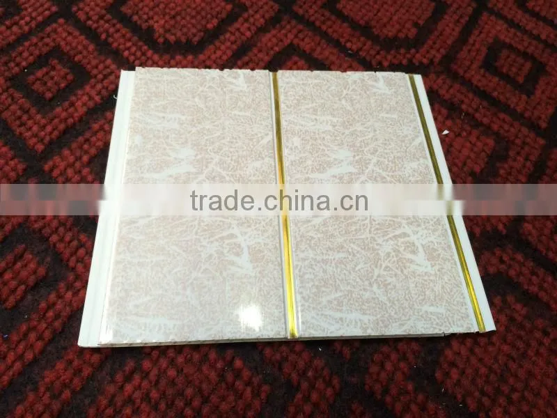 building materials waterproof fireproof 20cm ceiling design silvery line pvc panel ceiling