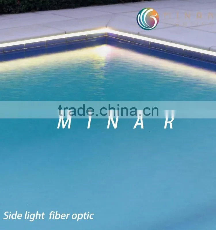 High quality 10mm pof side glow swimming pool fiber optic lighting