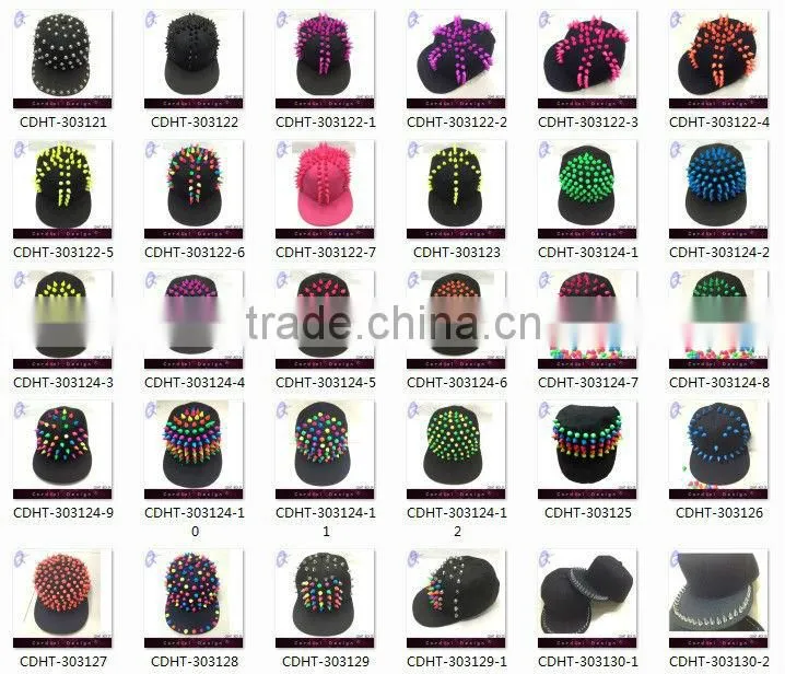 flat rivets hats/caps with colour rivets on brim