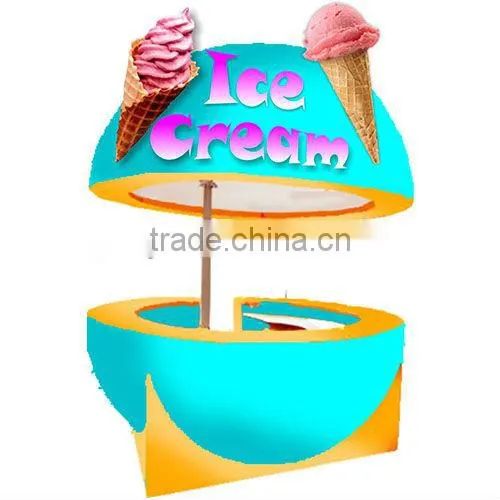 ice cream shop kiosk with fashionable design for promotions, shopping mall, beaches