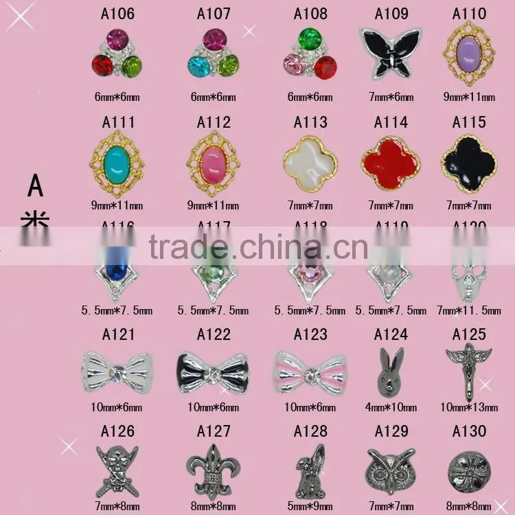 2016 New popular 3D DIY bow Alloy nail art decotation oppla nail Rhinestone decoration
