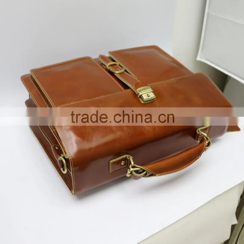 Hot sell briefcase vintage men briefcase brown business briefcase